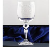 Girl's 50th Birthday Gift, Crystal Engraved Wine Glass in a Satin Lined Presentation Box, 50th Birthday Gifts for Girls