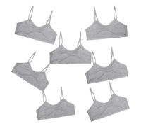 Girls 7 Pack Crop Bra Tops Cotton Blend Back to School 10 to 14 Years Wire Free (13Y Grey)