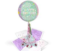 Girls 8th Birthday Pop Up Card & Floating Balloon In A Box Surprise Send Direct with a Handwritten Card By LK