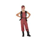 Girls 90s Punk Rocker Fancy Dress Costume Age 10-12