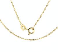 Girls 9ct Gold 1mm Diamond Cut Chain Necklace 16 Inch Long