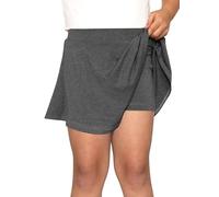 Girls A-Line Skirt with Built-in Shorts | 3 Lengths to Choose from: Short, Knee, and Midi | Size 4-16, Charcoal Gray, 6