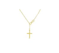 Girls accessories 925 Infinity Cross Lariat Sterling Silver Pendant Necklace Birthday Gift