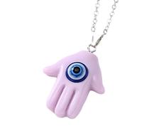 Girls accessories 925 Sterling Silver Hamsa Necklace For Women And Men, Multicolor Evil Eye Hand Simple Turkey Lucky Blue Fatima Clavicle Chain, Mano De Con Ojo
