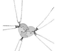 Girls accessories 925 Sterling Silver Puzzle Piece Necklace For Women And Men, Love Heart Puzzle Pendant Necklace 2/3/4/5/6 Pieces, Millennium Puzzle Necklace, Autism Puzzle Piece Necklace For Men