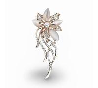 Girls Accessories Elegant Gold Crystal Feather Jewelry Brooch For Women 16, Metal, no gemstone necklace