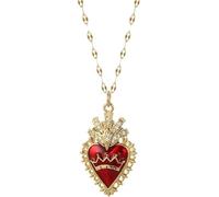 Girls accessories Exquisite Red Sacred Heart Necklace For Women Men, Cute Sacred Heart Of Jesus Necklace - Sacred Heart Pendant, Jesus Heart Necklace For Christmas Birthday Thanksgiving Gifts Birthday
