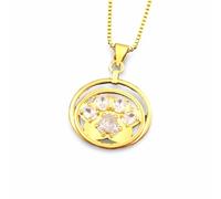 Girls Accessories Gold Plated Copper Cat Paw Print Pendant Necklace, Clear CZ Stones, Double Ring Design, Adjustable Chain for Women, Cubic Zirconia, No Gemstone necklace