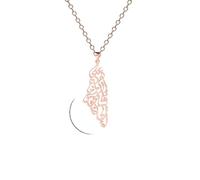 Girls accessories Israel Necklace, 925 Sterling Silver Palestine Map Pendant Necklace Country Geography Chain Necklaces for Women Jewelry Gift Wholesale - Bring Them