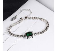 Girls accessories Opening Ring Vintage Chinese Green Necklace Bracelet Ring Earrings Square Chain Temperament Accessories Charm thing Adjustable,Bracelet Birthday thing