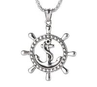 Girls accessories Pirate Necklace For Men And Women, Vintage Charm Pirates Of The Caribbean Necklace Jack Sparrow's Skull Pendant Necklace Jewelry, Hollow Out Rudder Pendant
