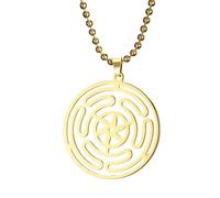 Girls Accessories Triple Moon Goddess Wheel of Hecate Stainless Steel, Ancient Blessing Talisman Design necklace