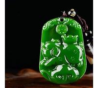 Girls Accessories Zodiac Jade Pendant Necklace Chinese Men Jewelry Jadeite Carved Green Charm Fashion Amulet Natural Women s