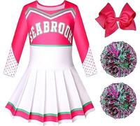 Girls Addison Zombies Cheerleader Costume with Poms for Kids 5-12 Years