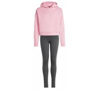 Girls Adidas Hooded Fleece Tracksuit 2-Piece Set New Pink Grey Size 7-8 years