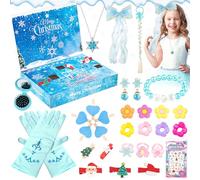 Girls Advent Calendar 2024, Princess Christmas Advent Calendar for Kids, 24 Days Girls Advent Calendar with Hair Accessories, Hair Clips, Bracelets, Xmas Surprise Gift for Girls Kids