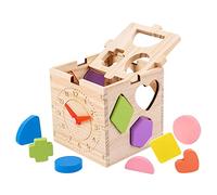Girls Age 2-3 Years Old under 10 Kids Learning Sorting And Wooden Intelligence Shape Sorter Toy Outdoor Building for Kids 5-7 (Beige, One Size)