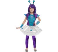 Girls Alien Fancy Dress Costume Outer Space Age 4-6