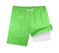 Girls' All-Over Printed Shorts - Stretch Waistband, Toddler & Kids, Unicorn or Dinosaur Designs, Soft Breathable, Casual Playwear, Sizes 2-8 Green