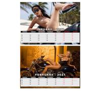 Girls and Bikes, The 2027 Motorbikes Calendar, Poster Calendar, Horizontal A4 Spiral Bound Wall Hanging Erotik Calendar.