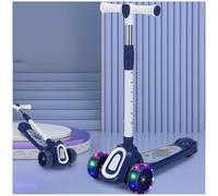 Girls' and boys' children's scooters glide or sit-on scooters with glitter wheels height-adjustable scooters 3-10 years: glide, rock and learn to ride,Blue,B