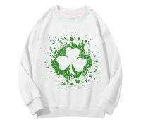 Girls and Boys Round Neck Sweatshirts Spring and Autumn St. Day Middle and Large Children's Sweatshirts Retro Personality 2D Printing Children's Casual Sweatshirt Young and Hoodie (White, 3-4 Years)