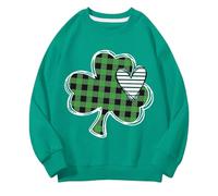Girls and Boys Round Neck Sweatshirts Spring and Autumn St. Day Middle and Large Children's Sweatshirts Retro Personality 2D Printing Children's Casual Sweatshirt Boy Clothes Size 12 (JN, 3-4 Years)