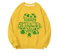 Girls and Boys Round Neck Sweatshirts Spring and Autumn St. Day Middle and Large Children's Sweatshirts Retro Personality 2D Printing Children's Casual Sweatshirt 18 Month Jacket (Yellow, 4-5 Years)