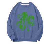 Girls and Boys Round Neck Sweatshirts Spring and Autumn St. Day Middle and Large Children's Sweatshirts Retro Personality 2D Printing Children's Casual Sweatshirt Clothes for Boy 18 (Navy, 3-4 Years)