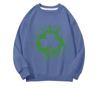 Girls and Boys Round Neck Sweatshirts Spring and Autumn St. Day Middle and Large Children's Sweatshirts Retro Personality 2D Printing Children's Casual Sweatshirt Young and Hoodie (Navy, 4-5 Years)