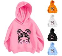 Girls and Toddlers' Pullover Printed Hoodie Sweatshirt Cute Long Sleeve Sweatshirt Tops Fall Winter Clothes Cozy Hoodie Boy Pullover Hoodie (Black, 3-4 Years)