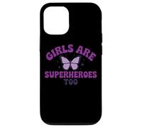 Girls Are Superheroes Too Butterfly Purple Message Case for iPhone 12/12 Pro