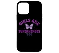 Girls Are Superheroes Too Butterfly Purple Message Case for iPhone 12 mini