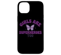 Girls Are Superheroes Too Butterfly Purple Message Case for iPhone 14 Plus