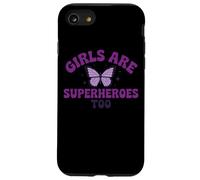 Girls Are Superheroes Too Butterfly Purple Message Case for iPhone SE (2020) / 7 / 8