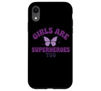 Girls Are Superheroes Too Butterfly Purple Message Case for iPhone XR
