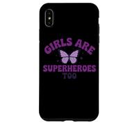 Girls Are Superheroes Too Butterfly Purple Message Case for iPhone XS Max