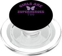 Girls Are Superheroes Too Butterfly Purple Message PopSockets PopGrip for MagSafe