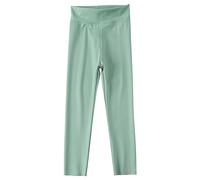 Girls' Athletic Leggings Kids Dance Running Yoga Pants Workout Active Dance Tights Solid Color Basic Leggings Kids Sport Pants (Green, 2-3 Years)