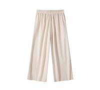 Girls Back to School Half Elasticated Waist Trousers Stretch Waistband Casual Formal orm Plain Nursery Pants Bottom Casual Pants Kids Girls Straight Wide Leg Loose Distressed (White, 8-9 Years)