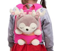 Girls Backpack - 26x22x10 Cm Cotton & Oxford Fabric Mini Pure Plush Backpack | Cozy Kids Backpack with Removable Doll for 2-6 Years, Cute and Practical