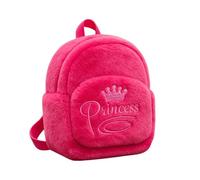 Girl's Backpack 27 cm Pink Soft Plush Crown Princess Model Ideal for Nursery and Outings