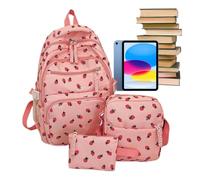 Girls Backpack for School Strawberry Knapsack Shouder Pouch Pen Purse | Backpack Set Girls Boys Students Preschool Outdoor Camping Trips Daily Commute Boys Students Preschool Outdoor