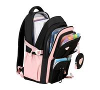 Girls' Backpack - Safe, Compact, Elegant, Waterproof with Multiple Pockets, Teenagers College High School, for Kids Girls College Students | Multipurpose Outdoor Indoor Utility Effortless Ins, pink