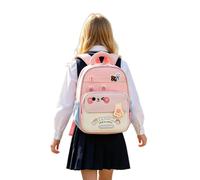 Girls Backpack School Bag Boys - Kids Backpack Lightweight Kids With Cartoon Bunny And Bear Patchwork Design Rucksack For Children Glow In The Dark Tabs Comfortable Straps For Day Travel