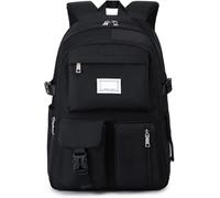 Girls Backpack School Bags, Large Capacity Rucksack Secondary Middle High School Multi-Pocket Backpack, Back to School Backpack Waterproof Junior High School Bags for Children Teen Girls (Black)