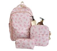 Girls Backpack Set, 3 Pieces Cartoon Large Capacity Bookbag