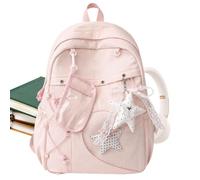 Girls Backpack Waterproof Lightweight Zipper Smooth Aesthetic, Pink, Se | Lightweight School Backpack for Teen Women Student Work Office University Camping