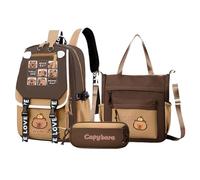 Girls Backpacks for School - Adorable Capybara Bag, Cute Book Book, Lightweight Multi Design -Pocket Zipper Durable | Spacious Travel Messenger Travel Set for Kids Boys Ragaz, a, Fare riferimento alla