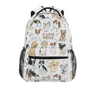 Girls Backpacks for School, Cute Doodle Dog Print Animal Bookbags for Kids Boy Teen Toddler Fashion Daypack Rucksack Travel Laptop Bag